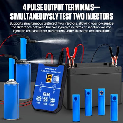 MRCARTOOL Fuel Injector Tester 5V/12V 8 Modes Cleaner Kit for GDI/FSI/EFI
