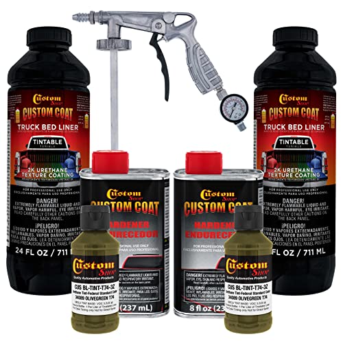 Custom Coat Olive Green Spray-On Urethane Truck Bed Liner Kit, 2 Quarts