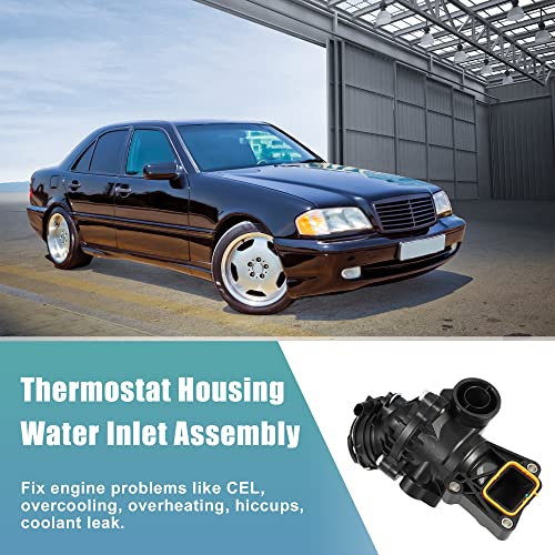 X AUTOHAUX Engine Coolant Thermostat Housing Assembly for Mercedes-Benz C400 E400 SL450 CLS400 GLE450 AMG 902-5843 2762000315 785-212 2762000315