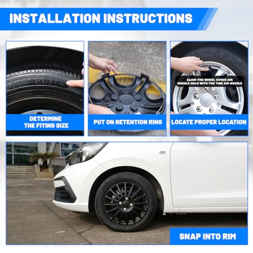 15 inch Hubcaps Wheel Rim Cover for Univers Cars SUV Truck, - color: 5019-Black Matte-15