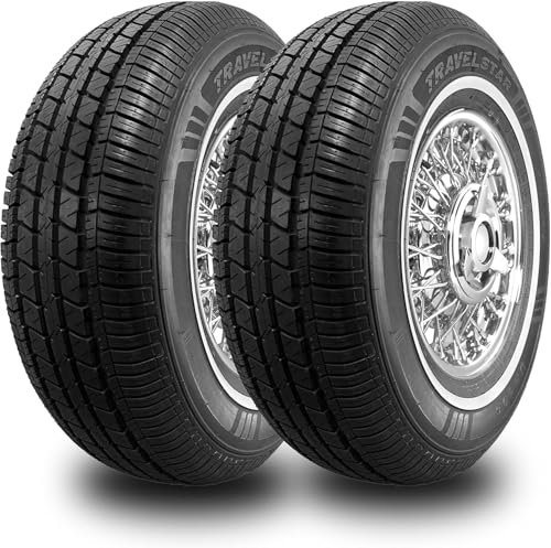 Set of 2 (TWO) Travelstar UN106 215/75R15 18mm White Wall Tire - size: 215/75R15