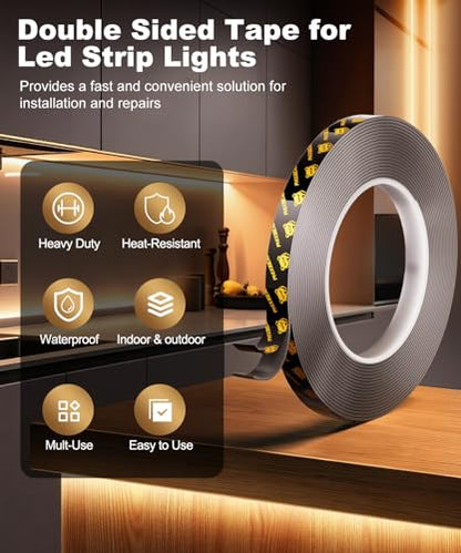 PHIXBEAR Double Sided Tape Heat Resistant Heavy Duty, 0.25" x 20FT - size: 1/4" x 20FT