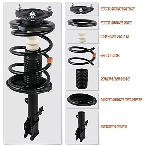 MOSTPLUS Pair Front Complete Strut Assembly 373044 Compatible with 2010-2012 Hyundai Santa Fe Coil Spring Shock Absorbers - style: 2010-2012 Santa Fe