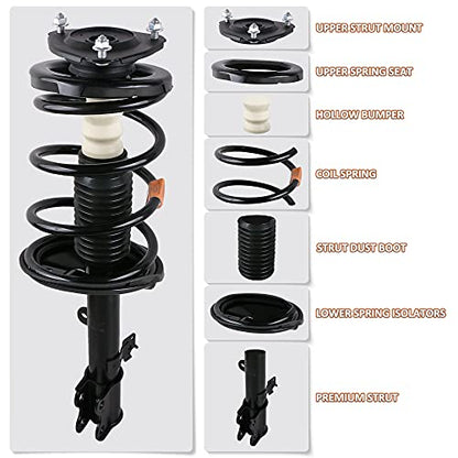 MOSTPLUS Pair Front Complete Strut Assembly 373044 Compatible with 2010-2012 Hyundai Santa Fe Coil Spring Shock Absorbers - style: 2010-2012 Santa Fe