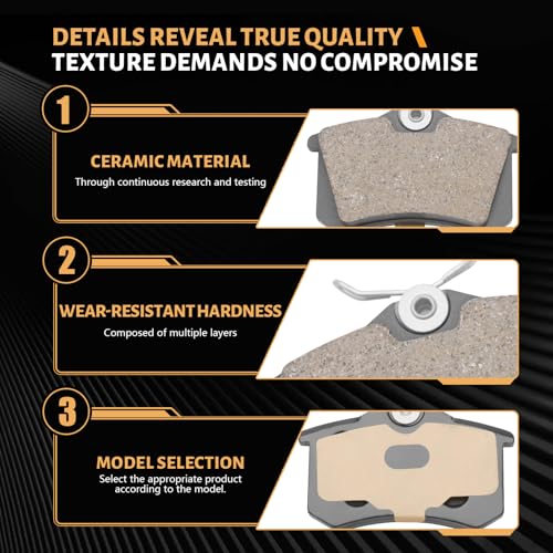 D340 Rear Ceramic Brake Pads Kit Fit For Audi A4 2002-2005, A4 Quattro 2002-2004, S4 2002, For Peugeot 405 1989-1991, For Volkswagen Beetle 2007-2010, For Corrado 1990-1994 - style: HZ340