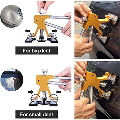 GLISTON Auto Dent Puller Kit with Golden Lifter Dent Remover, Car Body Slide Hammer Paintless Dent Repair Set - size: XL