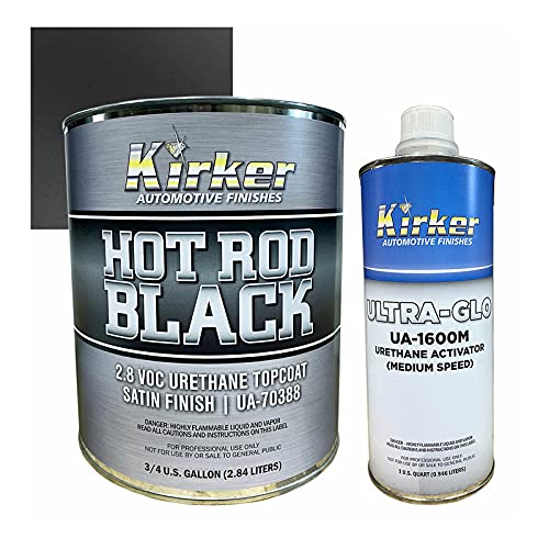 Hot Rod Black 2.8 VOC Urethane Topcoat Satin Finish UA-70388 3/4 Gallon with Medium Speed Activator