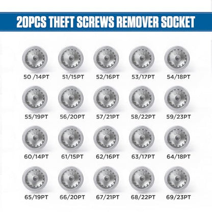 BELEY 20PCS Wheel Lock Nut Key Kit for Porsche VW Touareg - style: 20pcs for Porsche