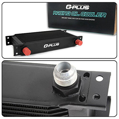 G-PLUS 25 Row AN10-10AN Universal Aluminum Engine Transmission Oil Cooler - color: Black, size: Flat angle Style