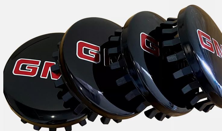 4X Black/Red Wheel Hub Cap Center Cap 22837060,84388431, 84388430 for Canyon, Sierra 1500, Yukon 2018+ Set