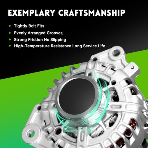 110A New Alternator Compatible With 2007-2012 Nissan Altima L4 2.5L, 2007-2012 Sentra, 2011-2013 Rogue, 2014 2015 Rogue Select, 400-40102, 23100-JA02A, AVA0074, TG12C032, 11258N - size: 11258N