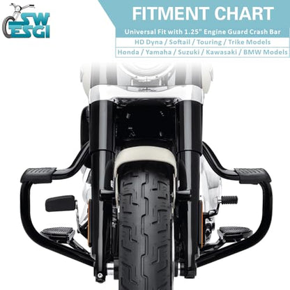 A Pair Crash Bar Footrest for Diameter 1-1/4" - style: Footrest For Engine Guard