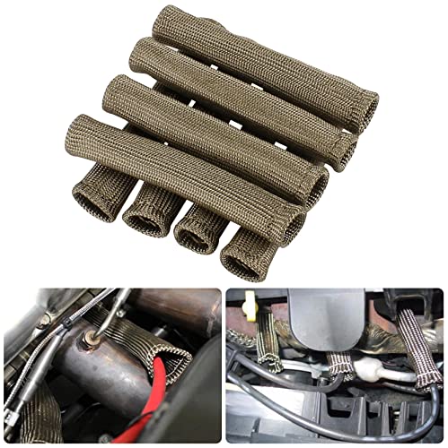 Spark Plug Wire Heat Shield Spark Plug Wire Heat Shield Sleeve Spark Plug Boot Protector Boots Wrap for SBC BBC 350 454 8PCS Plug Wire Covers - 2500F High Temp （titanium） - color: Titanium