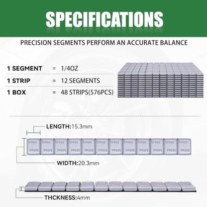 1/4 oz Stick On Wheel Weights 576pcs Easy Peel Gray - color: Gray, size: 0.25oz-576PCS