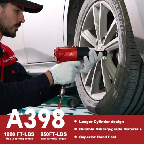 AEROPRO TOOLS 1/2-Inch Aluminum Air Impact Wrench Set,Max Torque 1380ft-lbs - style: 1380 ft-lbs | Air Impact Wrench + Socket