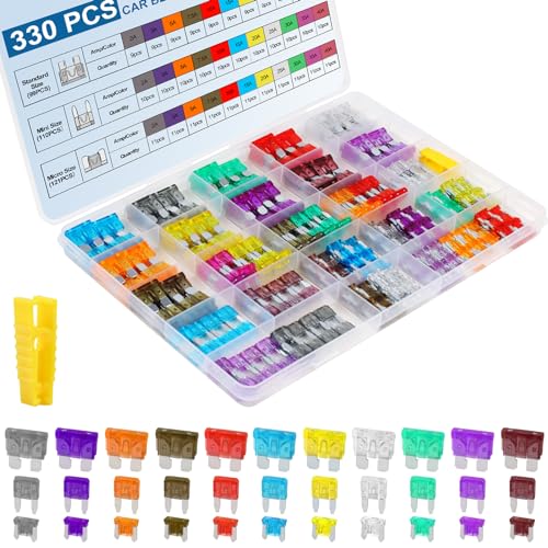 330PCS Car Fuses Assortment Kit, Upgraded Blade Fuses Automotive