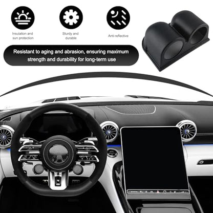 Car 2" 52mm Dual Hole Dash Gauge Pod Holder, ABS Plastic Dual Gauge Console Dashboard Pod Mount, Universal Housing Pod Meter Cup Gauge to Vehicle's Dash, Car Accessories - color: Dual Hole