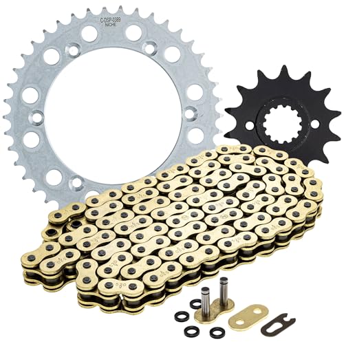 NICHE Drive Sprocket Chain Combo for Kawasaki KLX250 Front 14 Rear 42 Tooth 520 X-Ring 106 Links - size: X-Ring Chain