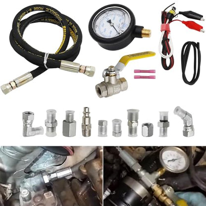 6000PSI Fuel Pressure Test Kit Hpop Test Gauge Kit Fuel Pressure Testers Compatible with Ford 1994-2007 F250 F350 Powerstroke 6.0L & 7.3L Diesel Engines