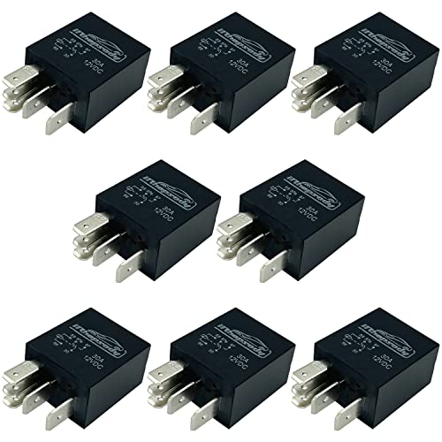 12VDC 30A 5-pin Multi-Purpose Starter Relay, Automotive Replacement Relay - size: 5-pin: 8pcs