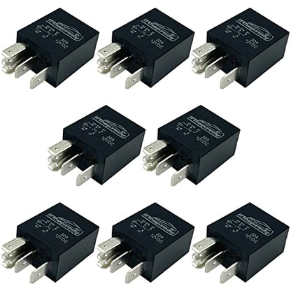 12VDC 30A 5-pin Multi-Purpose Starter Relay, Automotive Replacement Relay - size: 5-pin: 8pcs