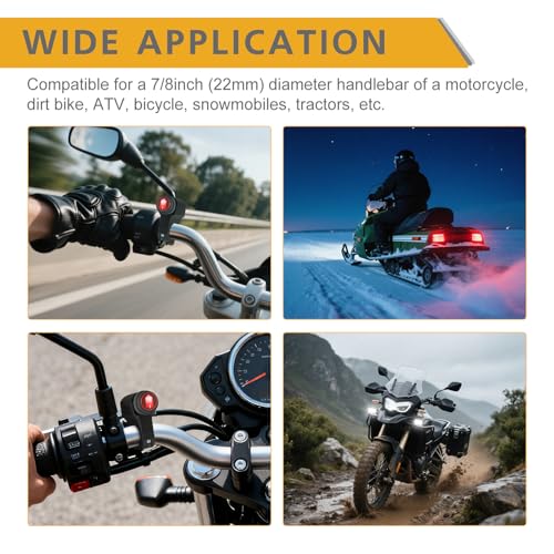 Light Bar Wiring Harness Kit with Motorcycle Handlebar Switch, Rfroad Lighting 12V 40A 2 Lead for Motorcycle UTV Snowmobile Dirt Bike Lights - Fits for 7/8" Handlebars (22mm) - style: 2 Lead