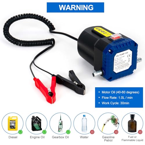 AIGMlSON Oil Change Pump Extractor 12V 80W Electric Oil Pump - color: Updated 80W