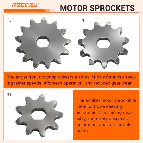 MX650 Dirt Bike Rear Sprocket 65 Tooth 35 Chain Upgrade Kit Replacement for Razor MX500 SX500 RSF650 Electric Dirt Rocket with MY1020 Motor Parts - color: Silver