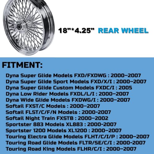 FatFlex 18"x4.25" Fat Spoke Rear Wheel for Harley