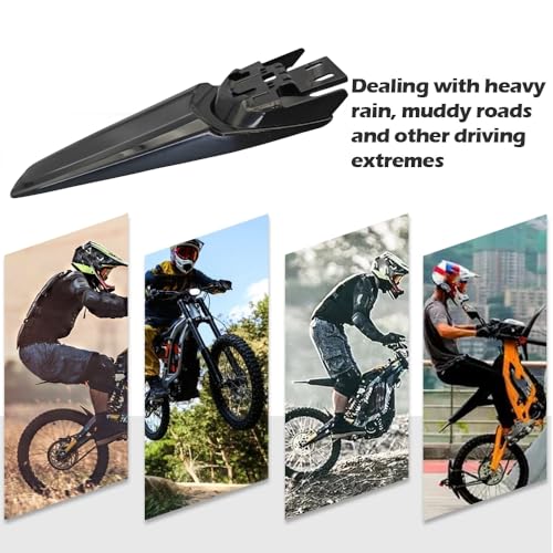 Extended Rear Fenders Longer Tail Guard for Surron Light Bee X/S and Segway X160/X260 (Bright Black) - color: Bright black