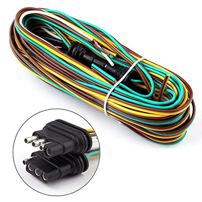 Partswcgg 12V Trailer Led Lights Tail Kit Submersible w/25FT Wiring Harness