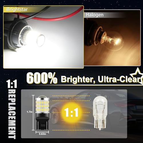 iBrightstar 7443 LED Bulb White, 7440 LED Reverse Light Bulbs Super Bright for Backup Lights Tail Lights Parking Lights, 2 Pack - color: White, size: 7443