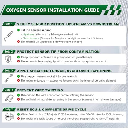 234-4622 Downstream O2 Oxygen Sensor Compatible with Toyota - color: Downstream-2344622
