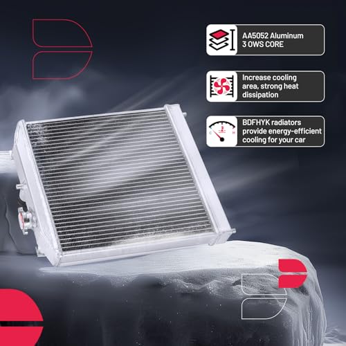 BDFHYK HO3010123 2-Row Aluminum Radiator with Fan for Honda Civic 92-00