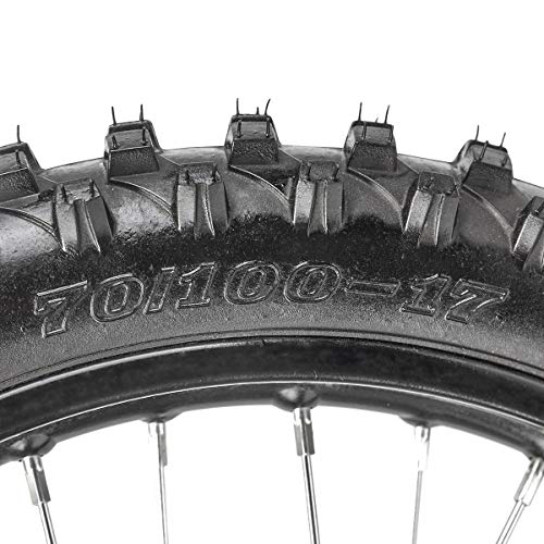70/100-17 Front + 90/100-14 Rear Wheels Tires and Rim Inner Tube With 15mm Bearing Assembly for Dirt Pit Bikes