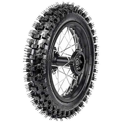 TDPRO 80/100-12 Rear Tire Disc Brake Rim With 15mm Bearing Set for Pit Pro Dirt Bike - size: Rear 12in