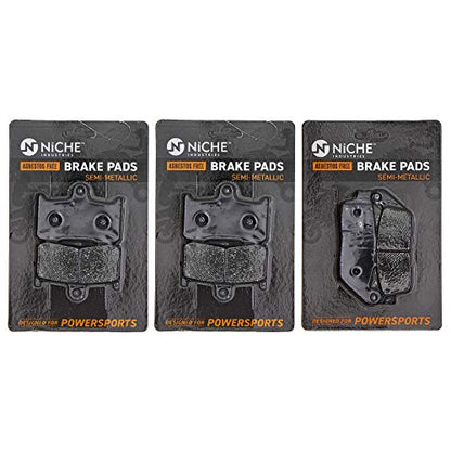 NICHE Brake Pad Set for Victory Cross Country Hammer Roads Kingpin 2204196 2203679 Front Rear Semi-Metallic - size: Semi-Metallic