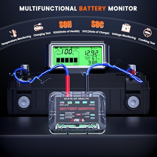 ANCEL BM200 PRO 12V Car Battery Monitor, 433MHz Wireless Battery Tester