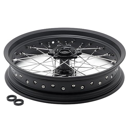 TOFR 17"x3.5" 17"x4.25" Spoked Wheels Rims Hubs for Surron Ultra Bee Black - color: Black, size: 17" Front 17" Rear