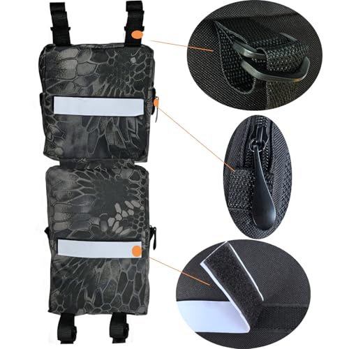 2 Pack ATV Fender Bags, Detachable Saddle Bag ATV Gear Bags Water-resistent Motorcycle Bag Compatible with Sportsman Scrambler TRX FourTrax Outlander Grizzly UTV Hanging Storage Bag Phython - color: Camo Phython
