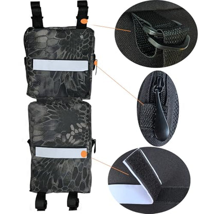 2 Pack ATV Fender Bags, Detachable Saddle Bag ATV Gear Bags Water-resistent Motorcycle Bag Compatible with Sportsman Scrambler TRX FourTrax Outlander Grizzly UTV Hanging Storage Bag Phython - color: Camo Phython