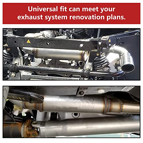 2.25" Inlet/Outlet Exhaust Muffler,2.25 Universal Muffler Stainless Steel Straight Through Design performance muffler 2.25,20'' Overall Deep Sound for Cars (2.25'' Inlet 2.25'' Outlet) - size: 2.25in inlet
