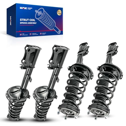 KAX Complete 4 Piece Front and Rear Strut Assembly Kit for 2009-2012 Toyota Venza, 2x Shock Absorber Struts with Coil Spring, 2x Shock Absorber Struts, Full Set Replaces All 4 Corners - size: 2009-2012 Toyota Venza-4 PCS