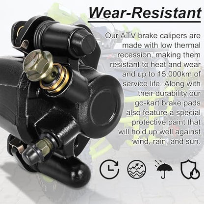 RUTU Rear Brake Caliper for Chinese ATV Quad Go Kart Brake Caliper - color: Black, size: Left exhaust screw