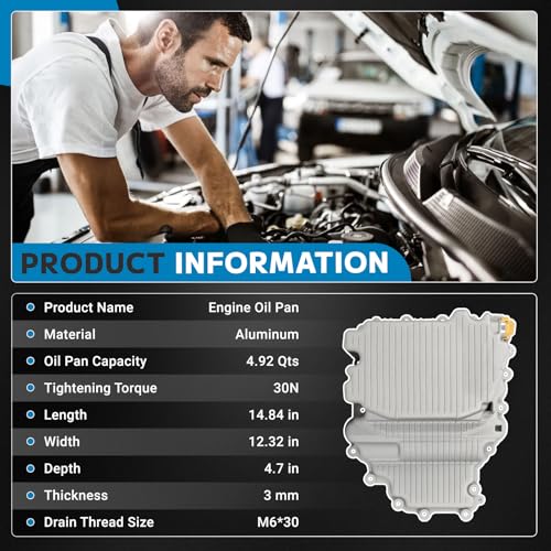 HL3Z-6675-A Aluminum Engine Oil Pan with Bolts Fits for Ford F150 3.5L 2017-2019, for Expedition 2018-2019, for Lincoln Navigator 2018 3.3L 3.5L, Replace HL3Z6675A