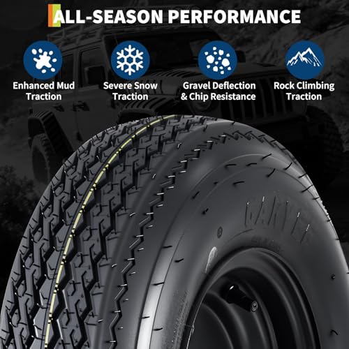 Garvee 2-Pack 4.80-12 4.80x12 Trailer Tires with 12" Rims - size: 4.80-12