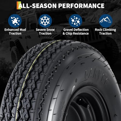 Garvee 2-Pack 4.80-12 4.80x12 Trailer Tires with 12" Rims - size: 4.80-12