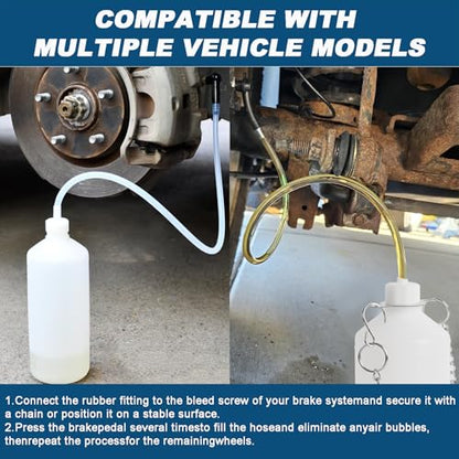 Manual Brake Bleeder Kit, Brake Bleeder Fluid Pump, 1L Brake Bleeder Bottle - size: Brake Fluid Bleeder Kit - 1L