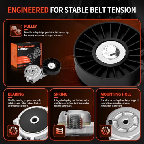 38007 Belt Tensioner Assembly w/Pulley for Chevy Impala Pontiac - size: 38007