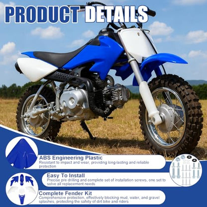 Podoy CRF50 Body Fender Kit Plastic Fairing 7PCS with Bolts (Blue) - style: Blue